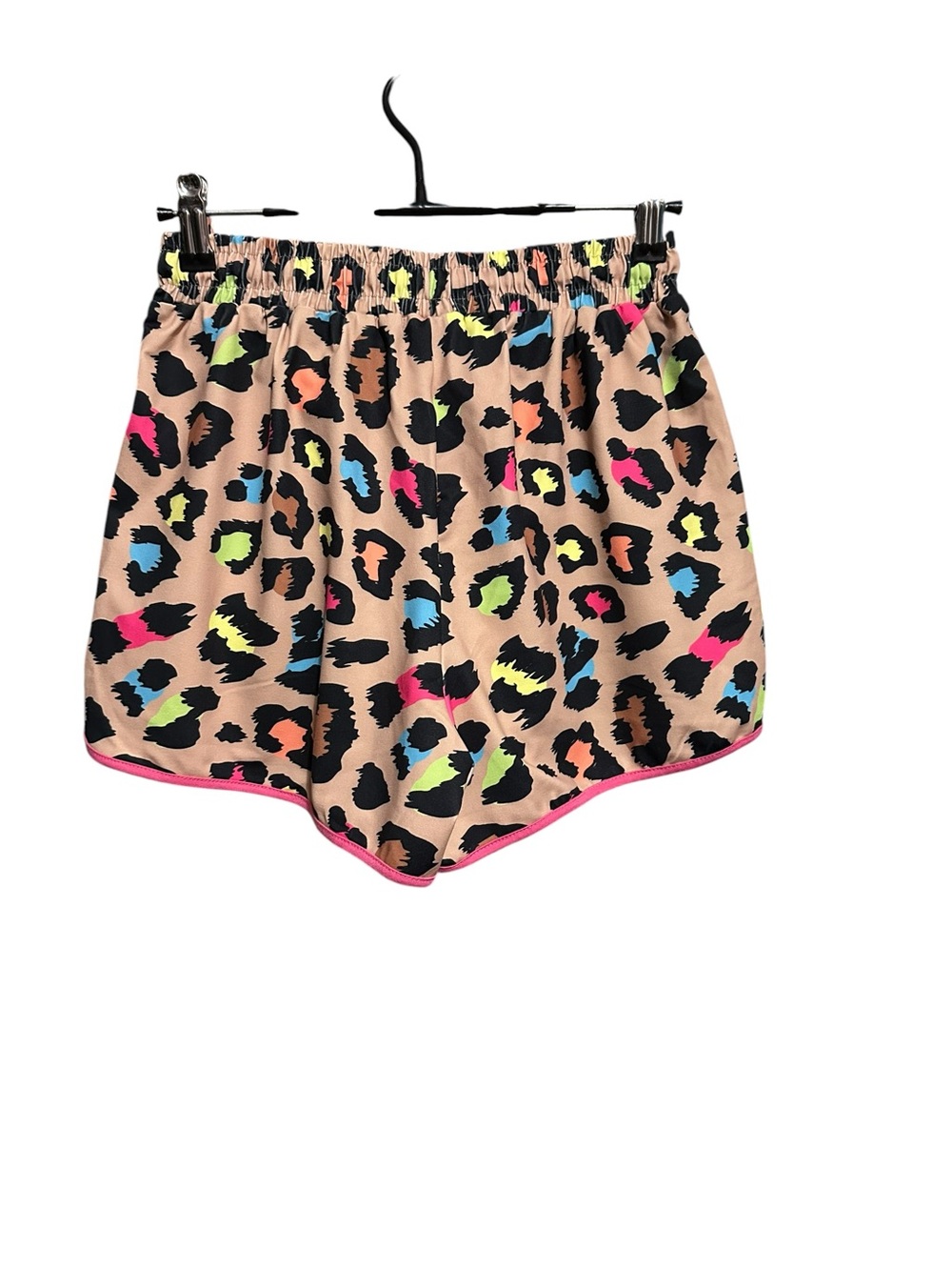 Jess Lea Neon Leopard Print Athletic Shorts with Pink Trim Size S - Picture 3 of 8